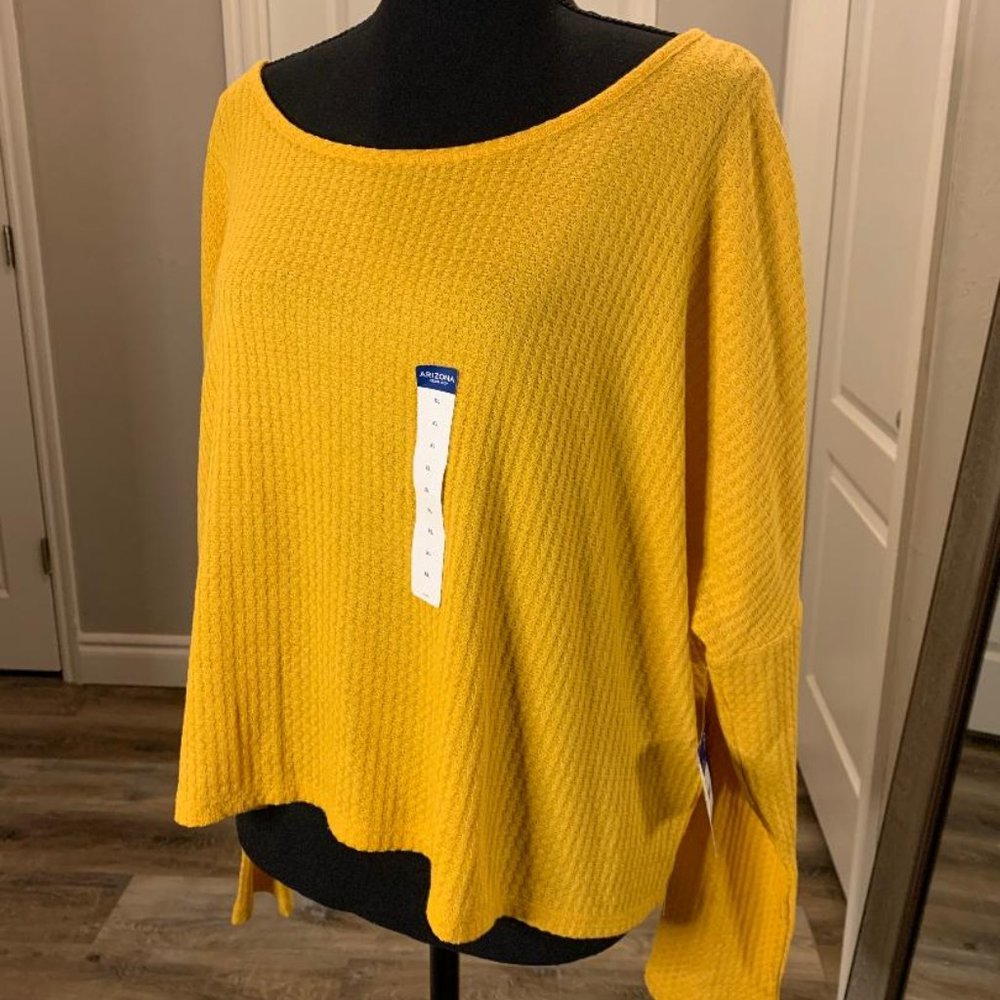 JCPenney Arizona | Waffle Low Shoulder Blouse